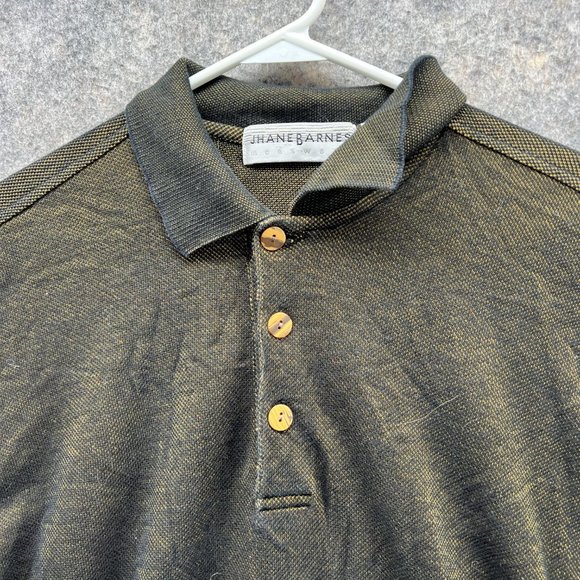 Jhanes Barnes Polo Shirt Men Extra Large Adult Green Outdoors Rayon Vintage XL - Picture 5 of 13